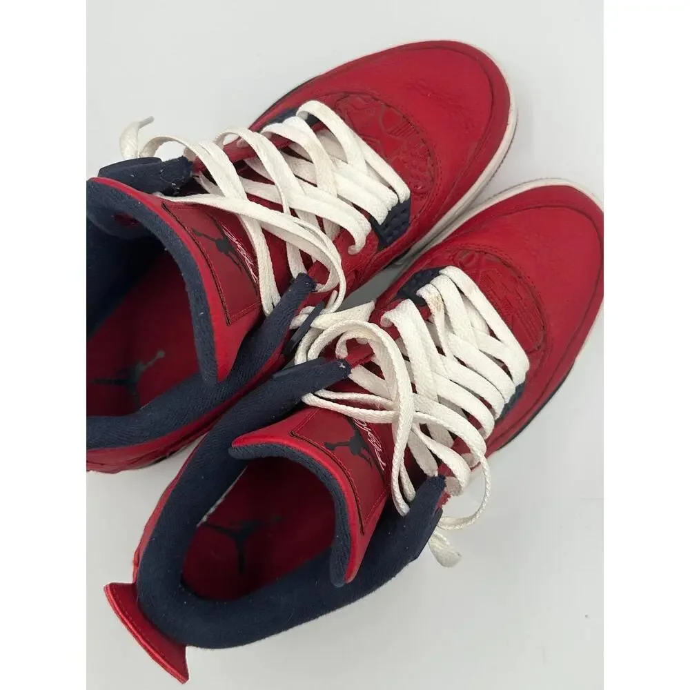 Air Jordan 4 Retro FIBA (2019) Size 10.5 Men’s CI1184-617 Red‎ Navy No Box Clean